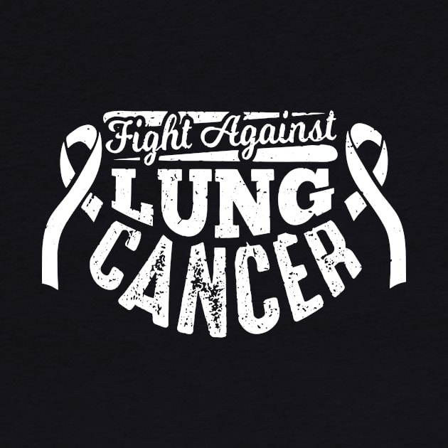 Fight Against Lung Cancer Vintage White Ribbon Gift by thuylinh8